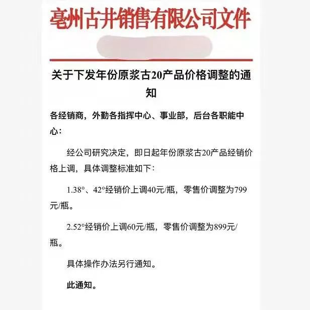 品古20系列提价 最高涨60元凯发k8国际首页古井贡酒旗下产